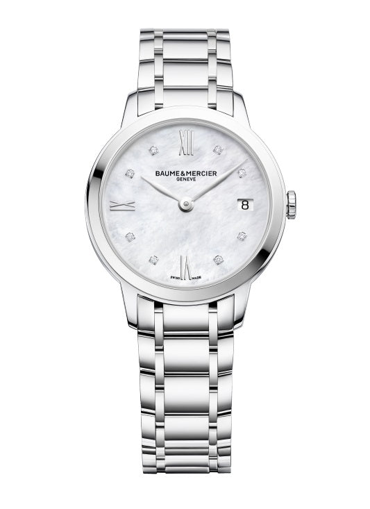31mm Classima Quartz Watch with White Dial in Stainless Steel, Bracelet