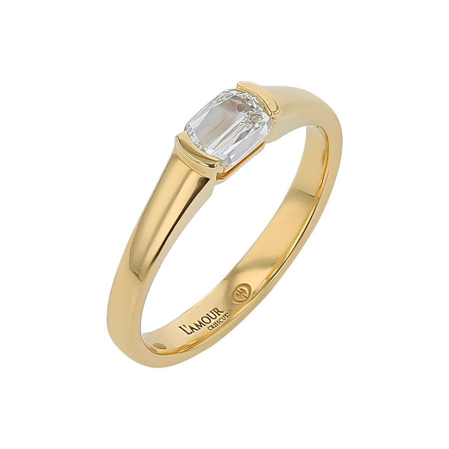 Love Luxe 0.31ct Crisscut L'amour Diamond Ring in 18K Yellow Gold, size 6.5