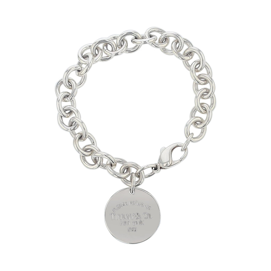 Tiffany & Co. Return To Tiffany Charm Oval Link Bracelet in Sterling Silver, 7.5in