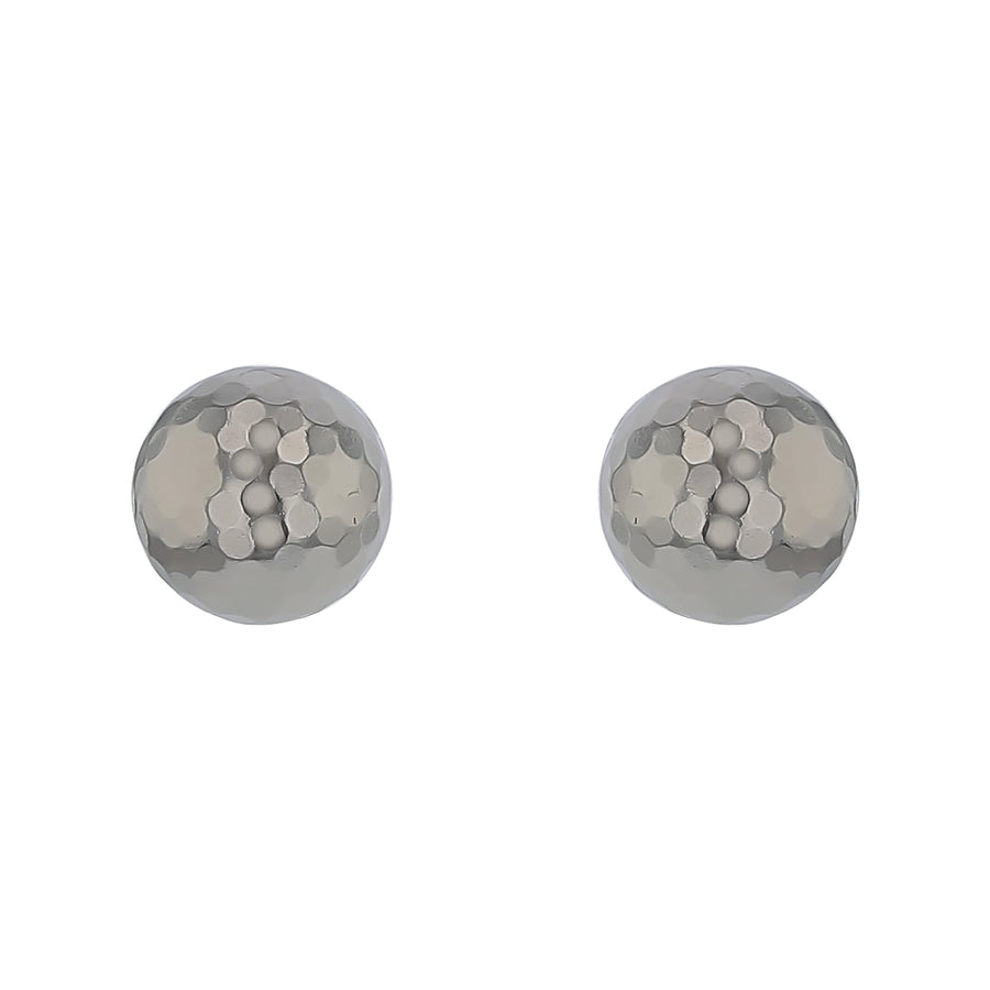 Solar Textured Studs in Platinum, 7mm