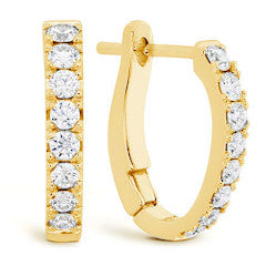 0.34ct Diamond Graduated Mini Hoop Earrings in 18K Yellow Gold