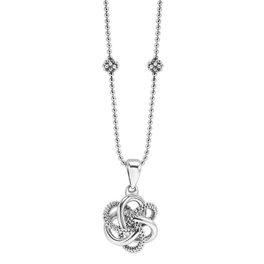 Love Knot 18mm Pendant in Sterling Silver, 16-18" chain