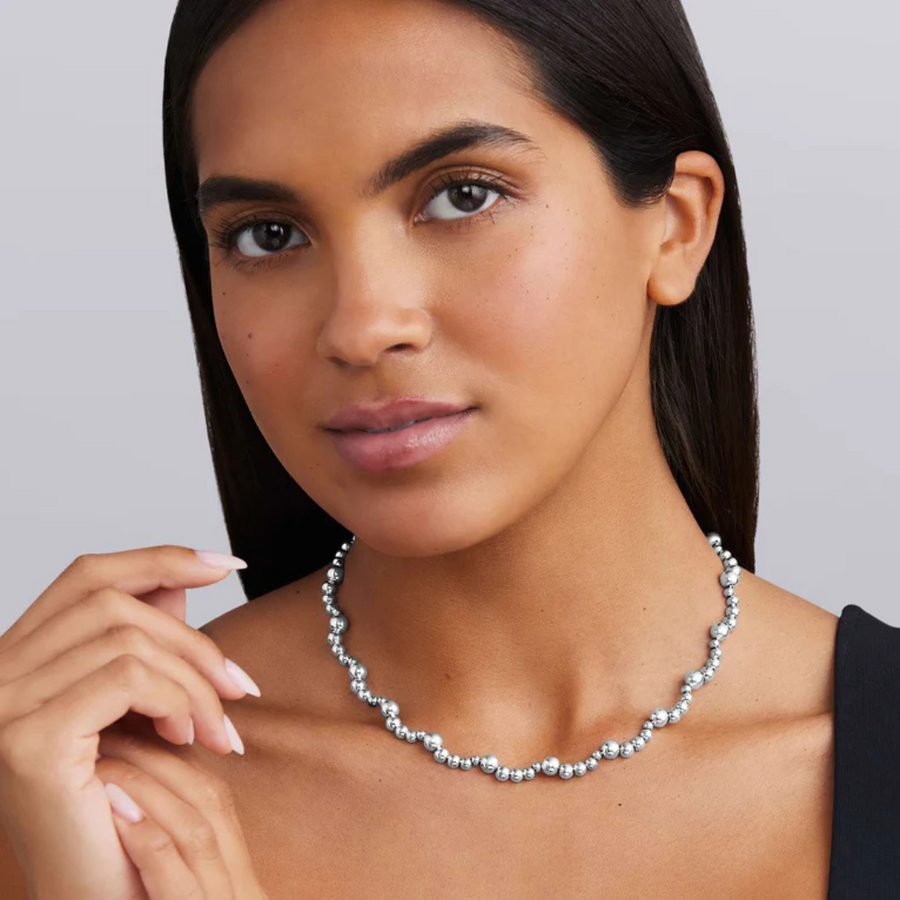 Caviar Bubbly 8mm Necklace in Sterling Silver, 18"