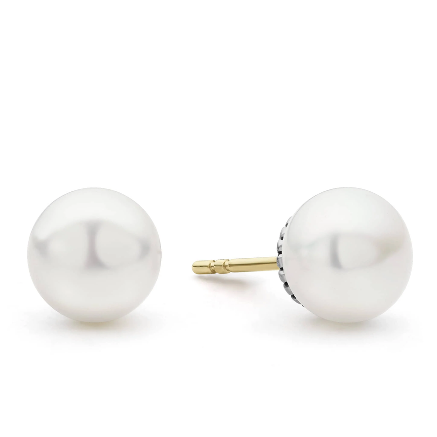 Luna 8mm Pearl Stud Earrings in Sterling Silver