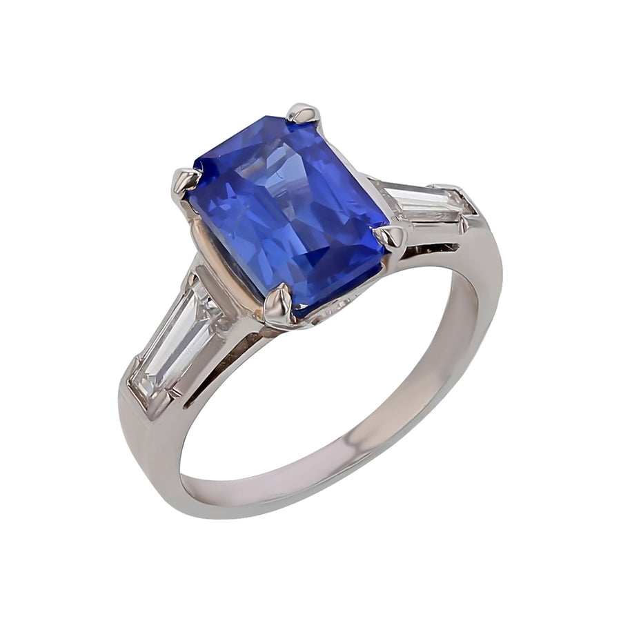 3.00ct Ceylon Sapphire and 0.40ct Diamond Ring in Platinum, Size 5.75