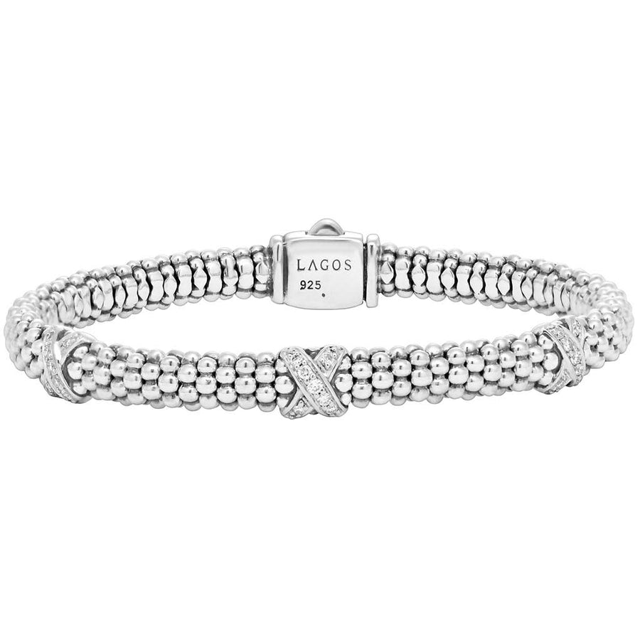 Embrace 0.21ct Diamond 6mm Triple X Rope Bracelet in Sterling Silver, Size 7