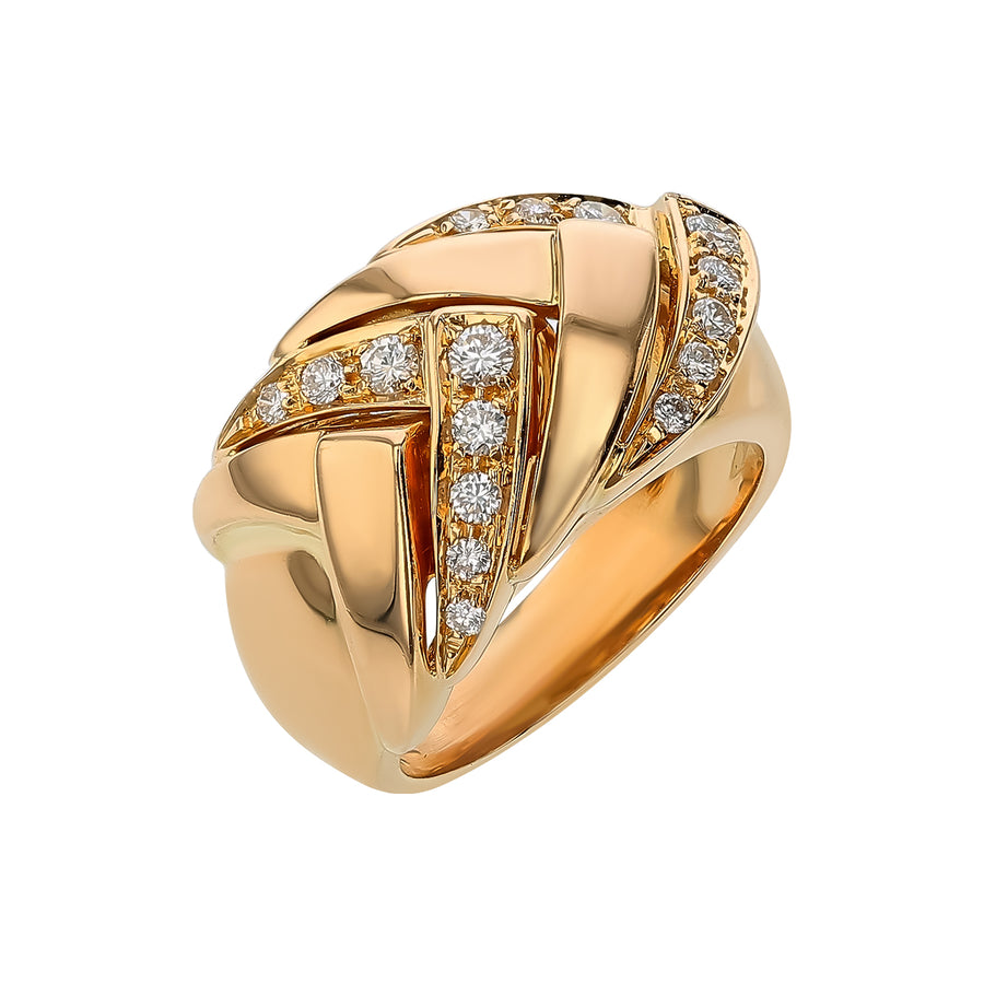 0.64ct Diamond Braided Ring in 18K Yellow Gold, size 7.5