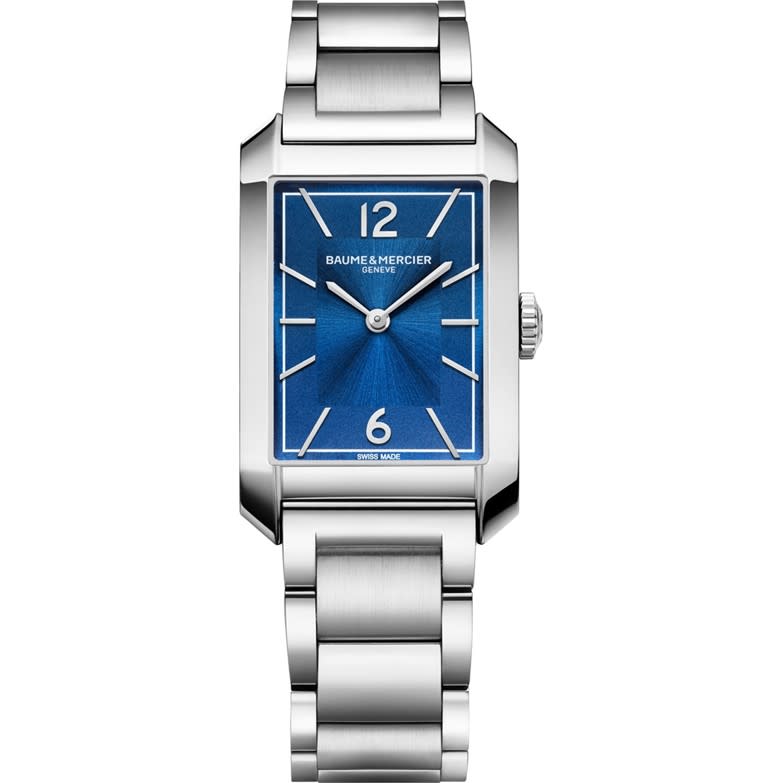43x27mm Hampton Quartz Watch with Blue Dial in Stainless Steel, Bracelet