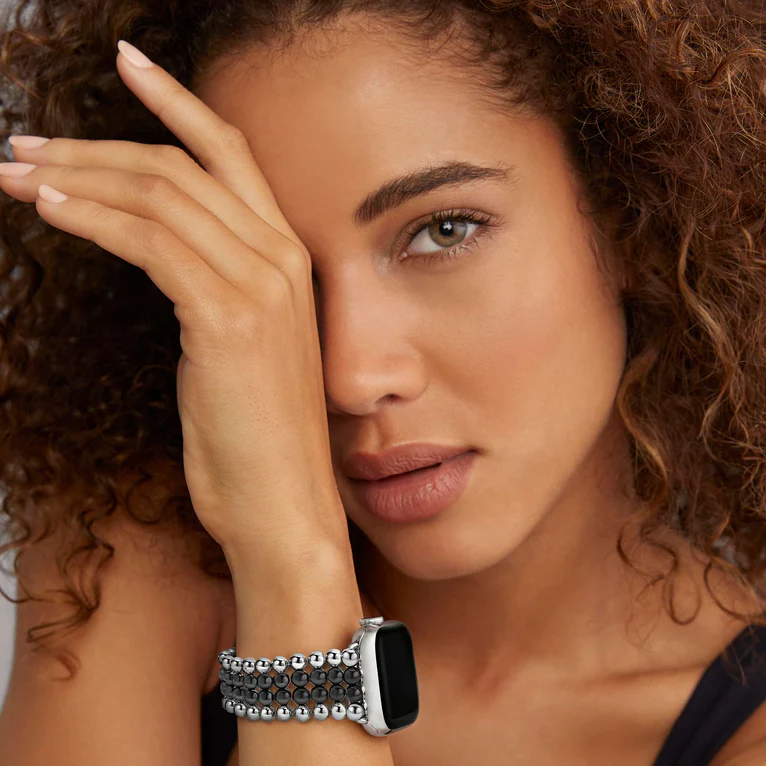 42mm Smart Infinite Black Caviar Watch Bracelet in Stainless Steel and Ceramic
