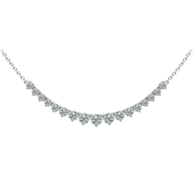 1.15ct Diamond Graduated Line Necklace in 14K White Gold, 18"
