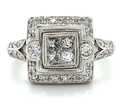 0.70ct Diamond Diamond Ring in 18K White Gold, Size 5.75