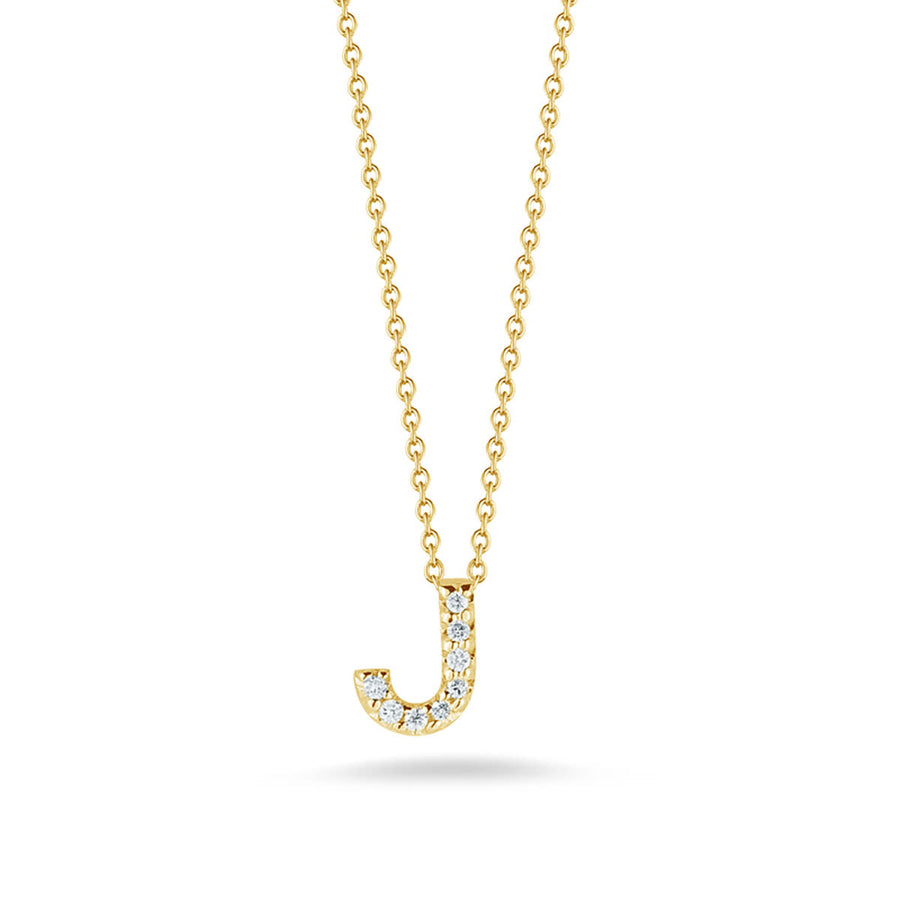Tiny Treasures 0.04ct Diamond Love Letter "J" Pendant in 18K Yellow Gold on 16-18" chain