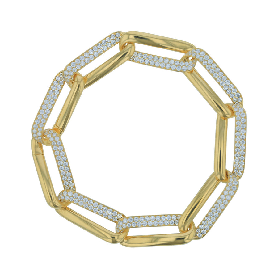 INSIDE/OUT 3.85ct Diamond Link Bracelet in 18K Yellow Gold, 7.5