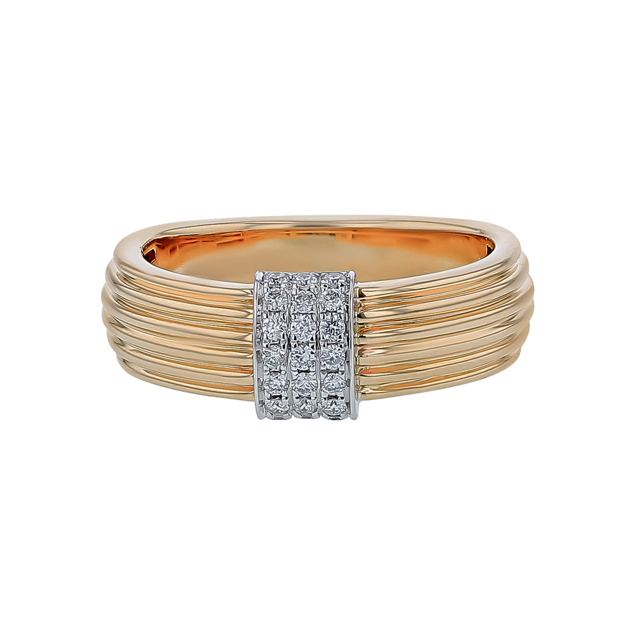 0.15ct Diamond Ring in 14K Yellow and White Gold, size 6