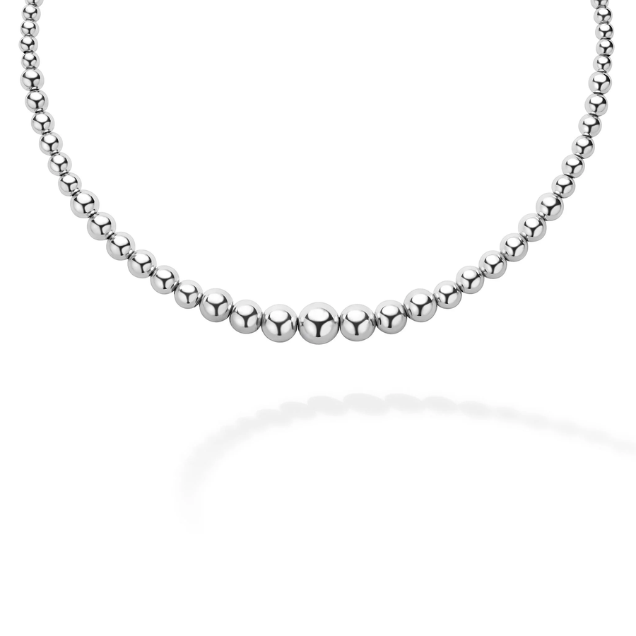 Caviar Bubbly Graduated Necklace in Sterling Silver, 18"