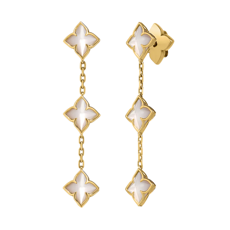 Venetian Princess Carnival 3.00ct Mother of Pearl Drop Earrings in 18K Yellow Gold