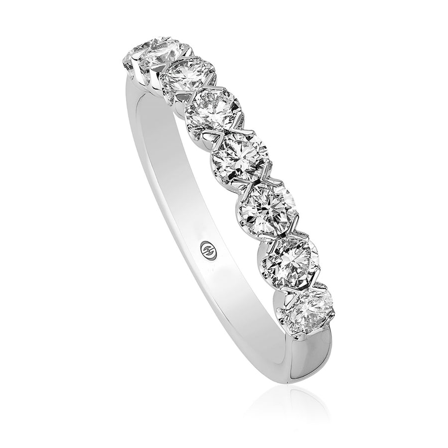 0.83ct Diamond Partway Band in 14K White Gold, Size 6.5