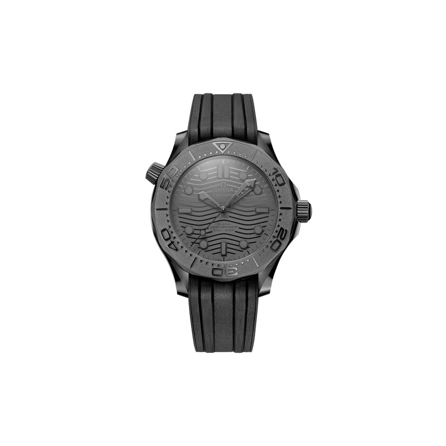 43.5mm Seamaster Diver Watch with Black Dial in Black Ceramic, Strap