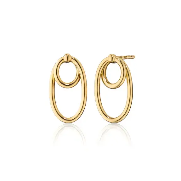 Infinity Double Oval Hoop Earrings in 18K Yellow Gold