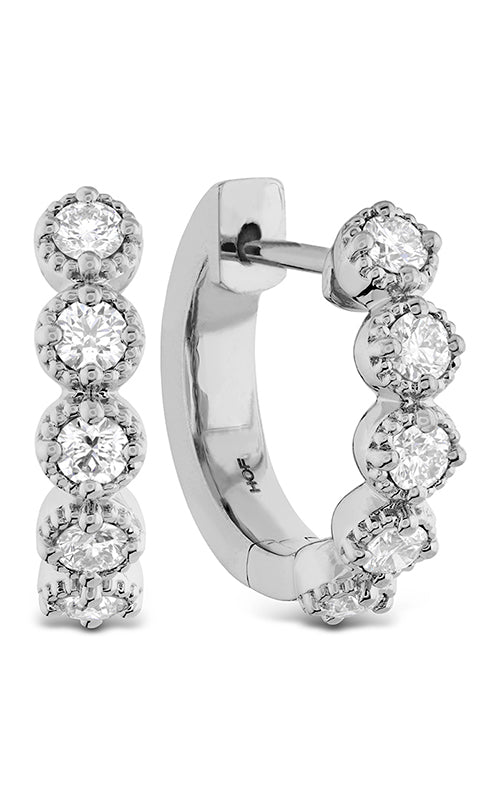 0.32-0.37ct Diamond Huggie Hoop Earrings in 18K White Gold