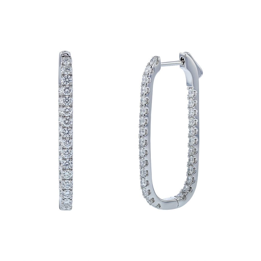 1.75ct Diamond In and Out Hoop Earrings in 14K White Gold