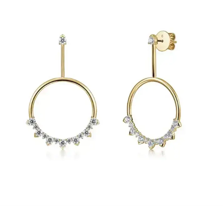 Aerial Sunrise 1.95-2.09ct Diamond Drop Earrings in 18K Yellow Gold