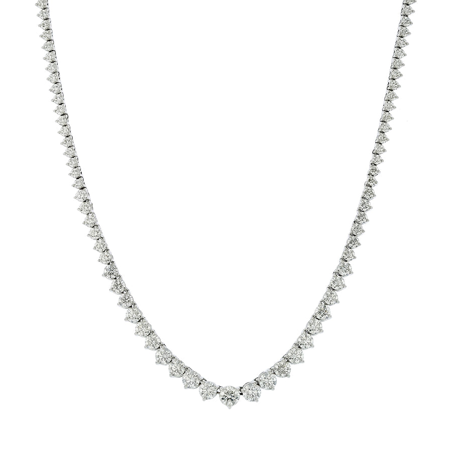 6.57ct Round Diamond Tennis Necklace in 18K White Gold, 16"