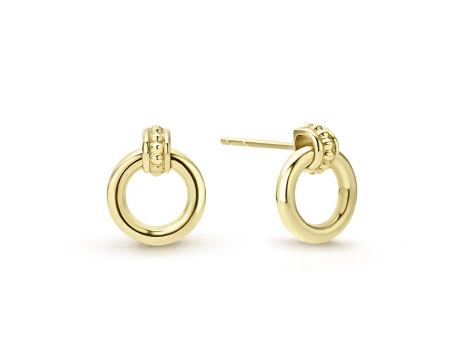 Meridian 15mm Circle Drop Earrings in 18K Yellow Gold