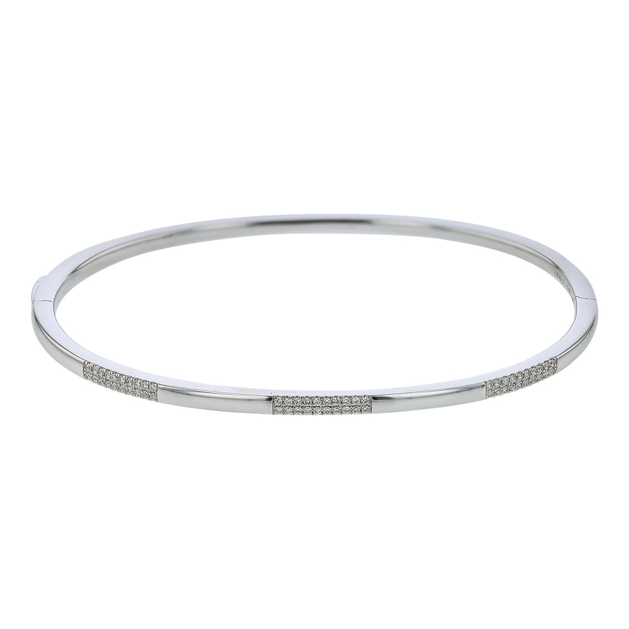 Stackable 0.20ct Diamond Bangle in 18K White Gold