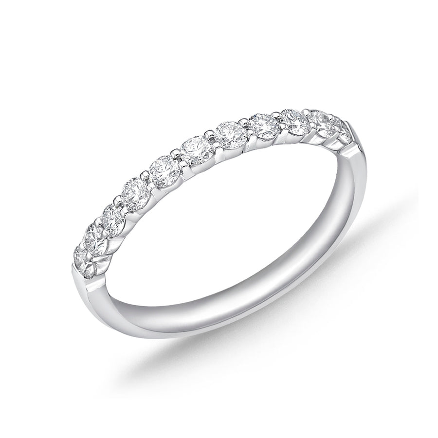 0.32-0.37Ct Diamond Petite Prong 11-Stone Band in Platinum, Size 6.5