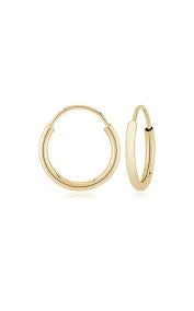 14K YELLOW GOLD 1.5X12MM SMALL HOOP EARRINGS