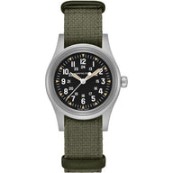36mm Khaki Field Mechanical Watch with Black Dial in Stainless Steel, Strap
