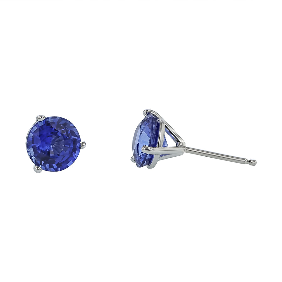 2.45-3.45ct Sapphire Stud Earrings in 18K White Gold