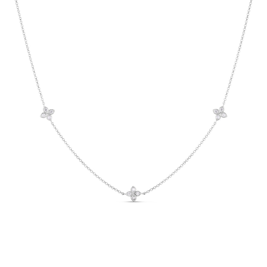 Love by the Inch 0.13ct Diamond Necklace in 18K White Gold, 15.5-17" chain