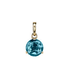 2.11ct London Blue Topaz 3 Prong Pendant in 14K Yellow Gold, 18" chain