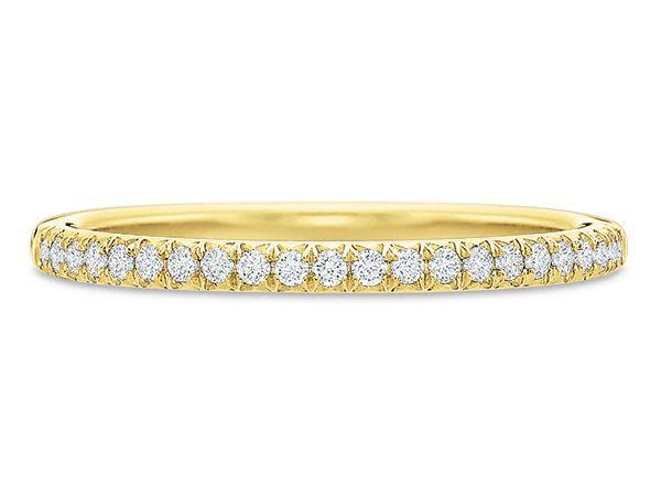 New Aire 0.14ct Diamond Split Shared Prong Partway Band in 18K Yellow Gold, size 6