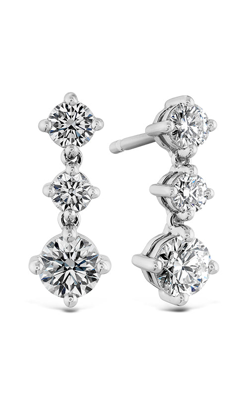 Cascade 0.91-1.01ct Diamond Drop Earrings in 18K White Gold