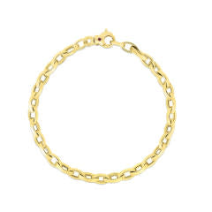 Almond Link Bracelet in 18K Yellow Gold, 7"