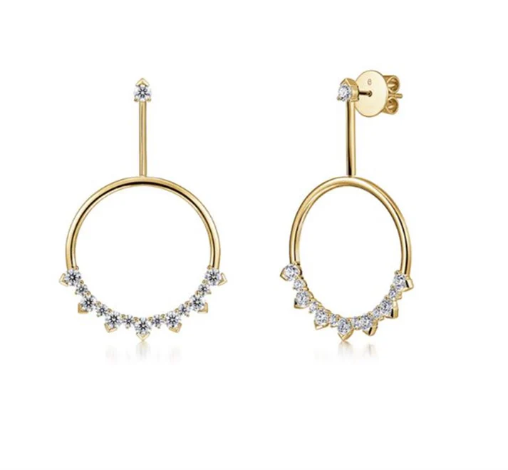 Aerial Sunrise 1.95-2.09ct Diamond Drop Earrings in 18K Yellow Gold