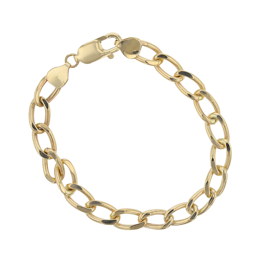 Oval Link Bracelet in 14K Yellow Gold with Lobster Clasp, 7"