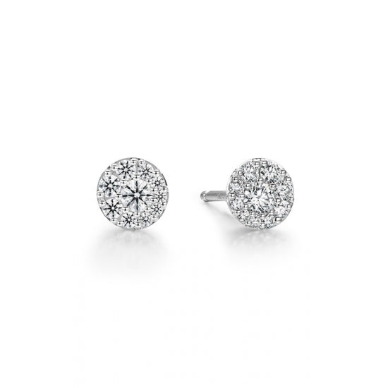 Tessa 0.45-0.55ct Diamond Cluster Stud Earrings in 18K White Gold