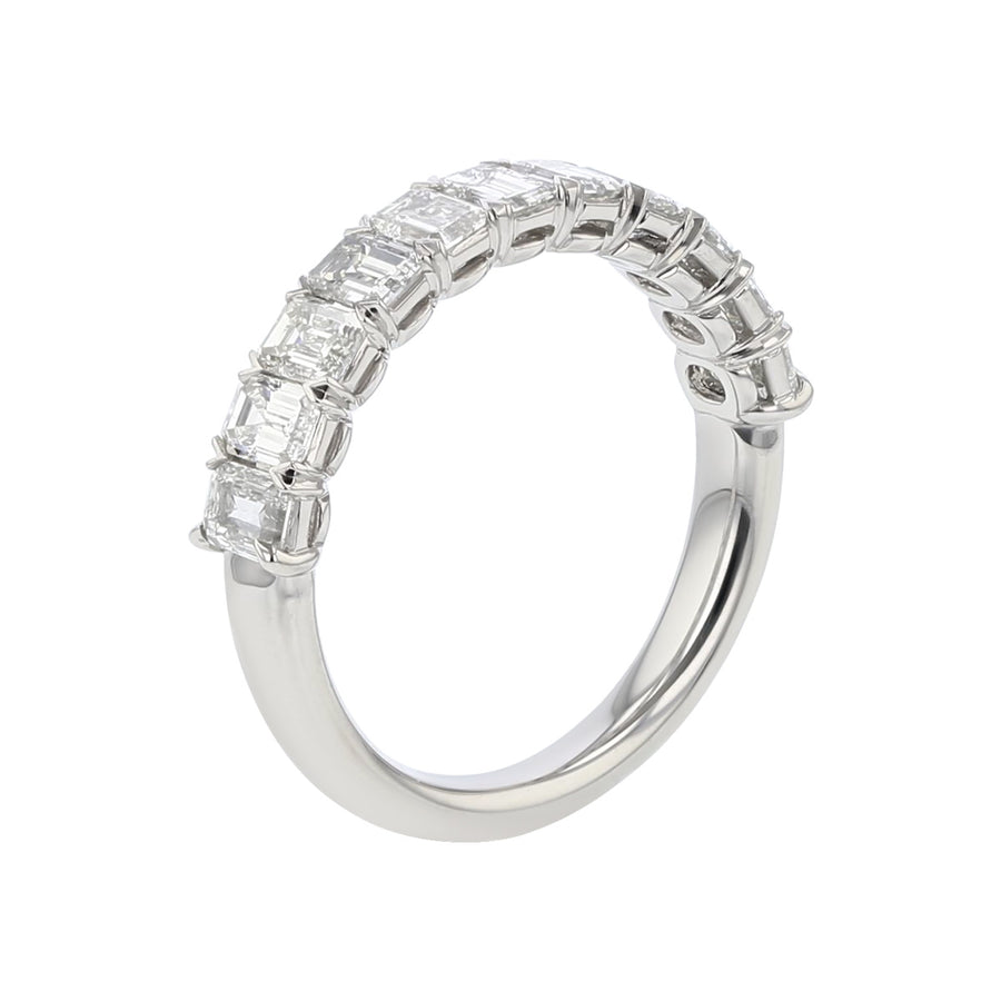 Grand Aire 1.67ct Emerald Cut Diamond Band in Platinum, Size 6