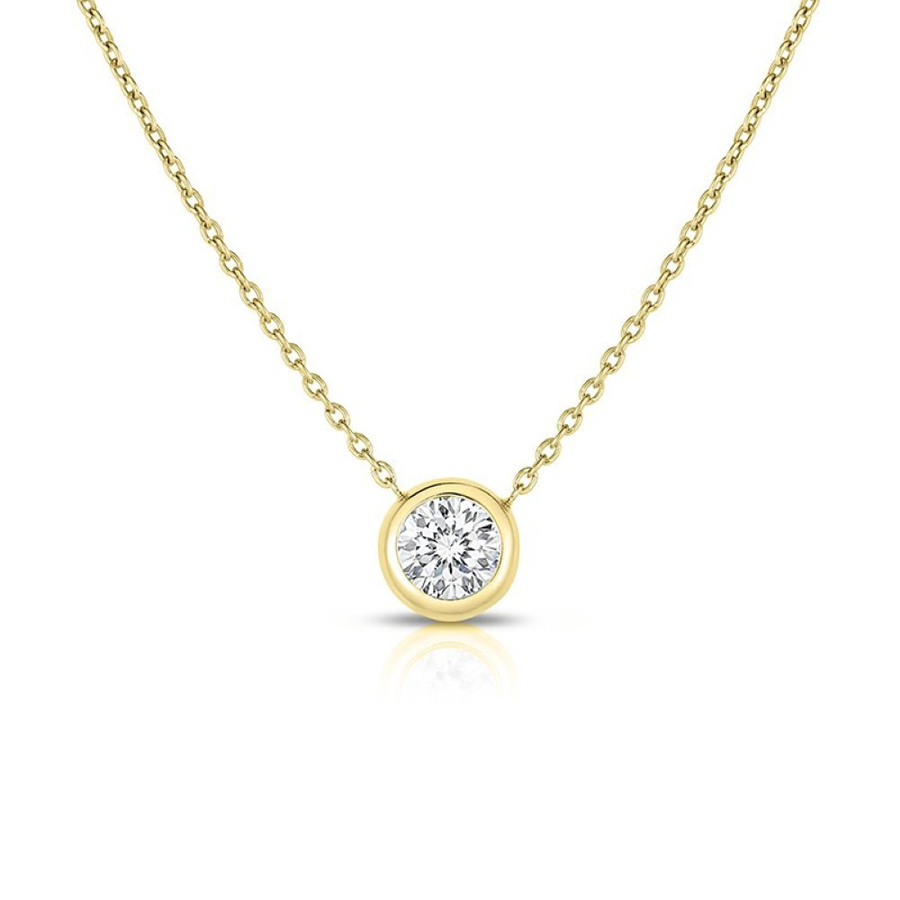 Diamond by the Inch 0.19ct Round Diamond Bezel Set Necklace in 18K Yellow Gold, 20"