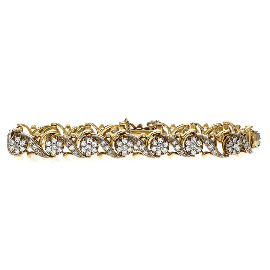 18KY 120 SINGLE CUT DIAS=2.64CT AND 30 FC=0.66CT ADD-A-LINK 7¼" X 7/16" BRACELET HIDDEN
