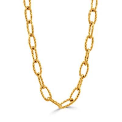 Big Fancy Link Chain in 18K Yellow Gold, 18"