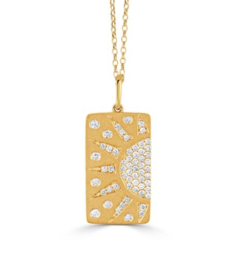 Celestia 0.48ct Diamond Sun Pendant in 18K Yellow Gold, without chain