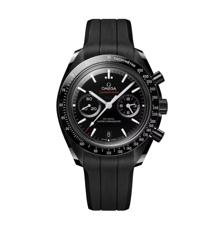 44.25mm Speedmaster Dark Side of the Moon Watch with Black Dial in Black Ceramic, Strap