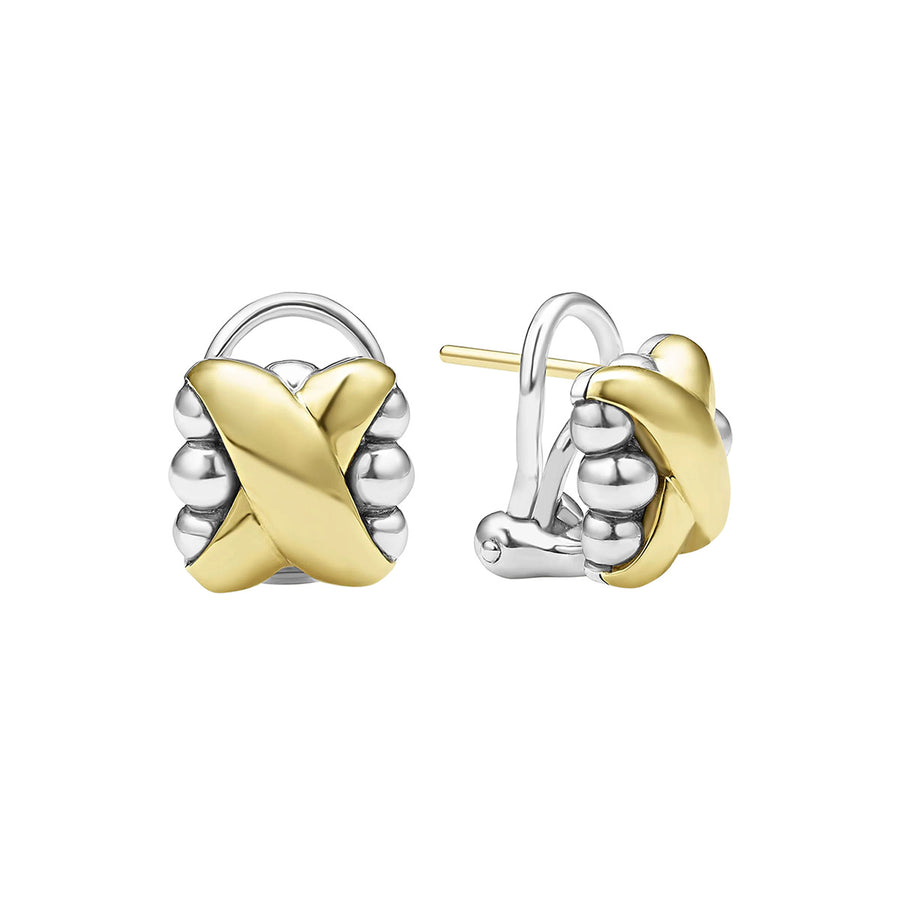 Embrace X Earrings in 18K Yellow Gold and Sterling Silver