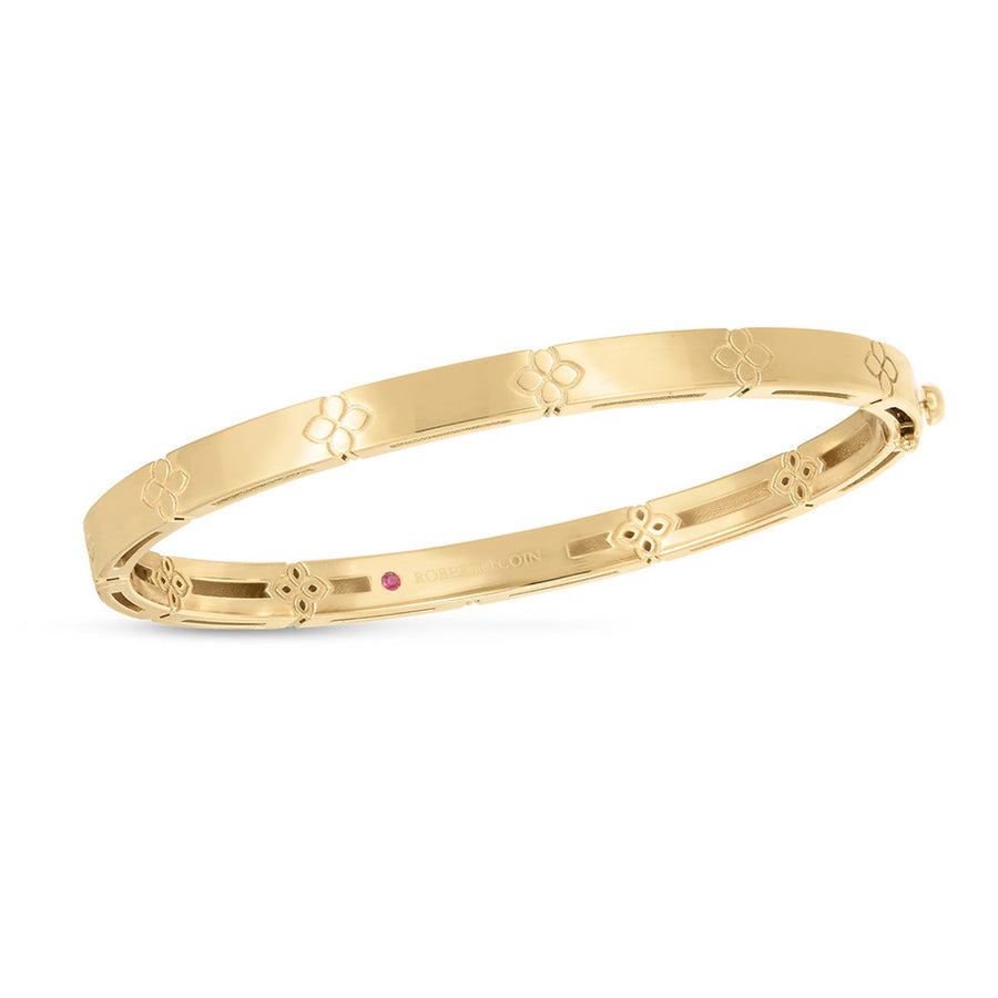 Love in Verona Narrow Bangle Bracelet in 18K Yellow, 4.5mm