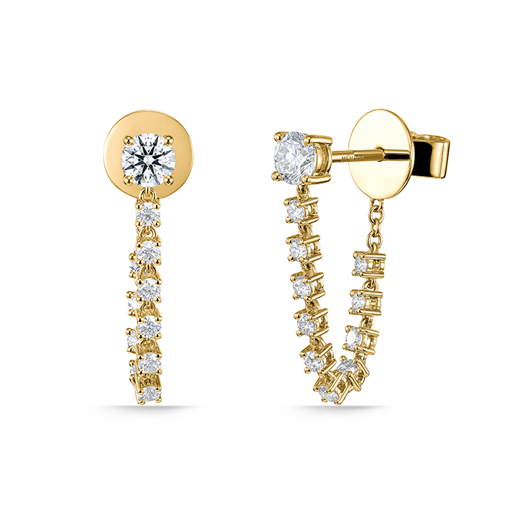Essentials 0.71ct Diamond Draped Stiletto Earrings in 18K Yellow Gold